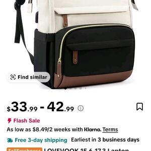 Elegant Black and Cream Backpack for Women
